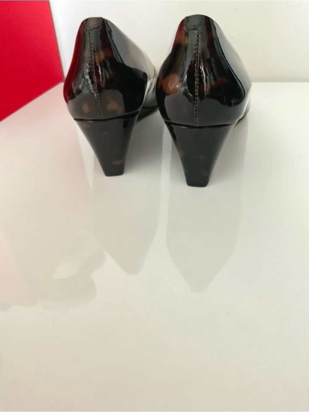 Talbots Tortoiseshell Patent Wedge Pumps - Brown/Black Size 10